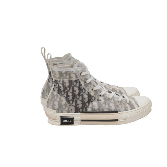 Dior Mens B23 High Top Sneakers Size EU42 US9 Black White Oblique Logo Trainers - Picture 8 of 10